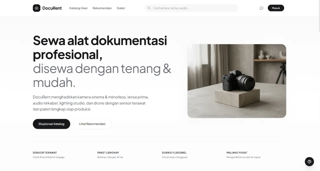 Documentation Equipment Rental Platform